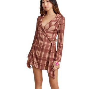 C/MEO COLLECTIVE Simple Things Check Playsuit-S